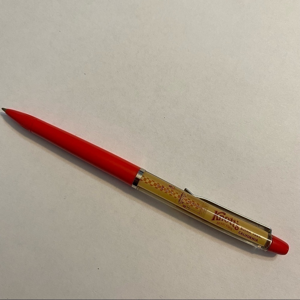 𝅺VINTAGE Knott’s Berry Farm Sky Jump Floaty Pen Buena Park California red​​​​​